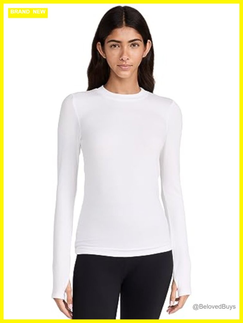Louise Rib Long Sleeve Crew Neck Fitted T-Shirt Pullover